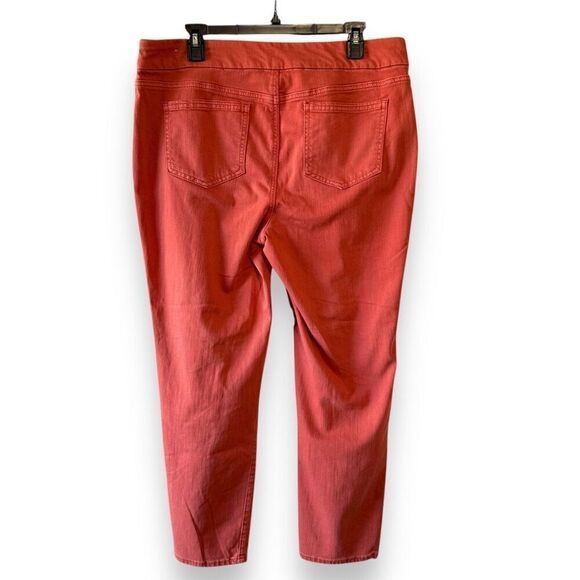 Chico's Denim Pull On Jegging Jeans Burnt Orange 14R - Picture 2 of 9